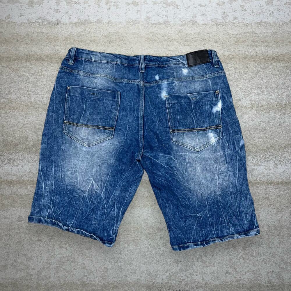 Vintage Y2K South Pole Skater Jean Shorts 36x12 Slim Fit Medium Wash Denim Rap